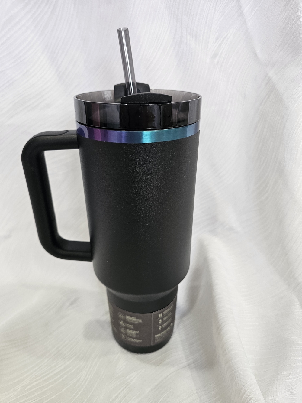 Stanley Black Travel Mug with Iridescent Purple Logo NEW - Picture 5 of 8